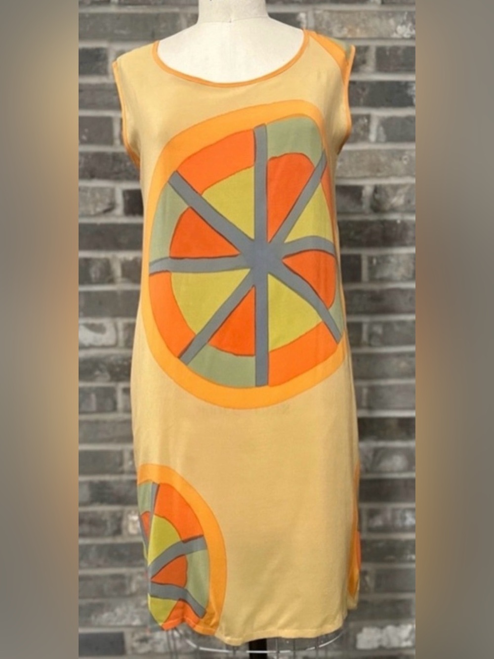 Vintage Mosswear 100% Silk Hand Painted Wearable Art Dress XS Made USA